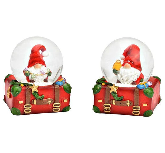 Süße Mini-Schneekugeln Weihnachtswichtel rot weiß 45mm Durchmesser