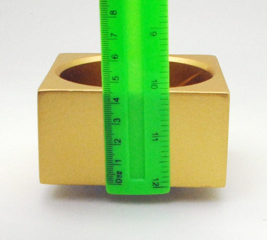 120mm Polyresin Sockel gold eckig für DIY-Schneekugel - Schneekugelhaus