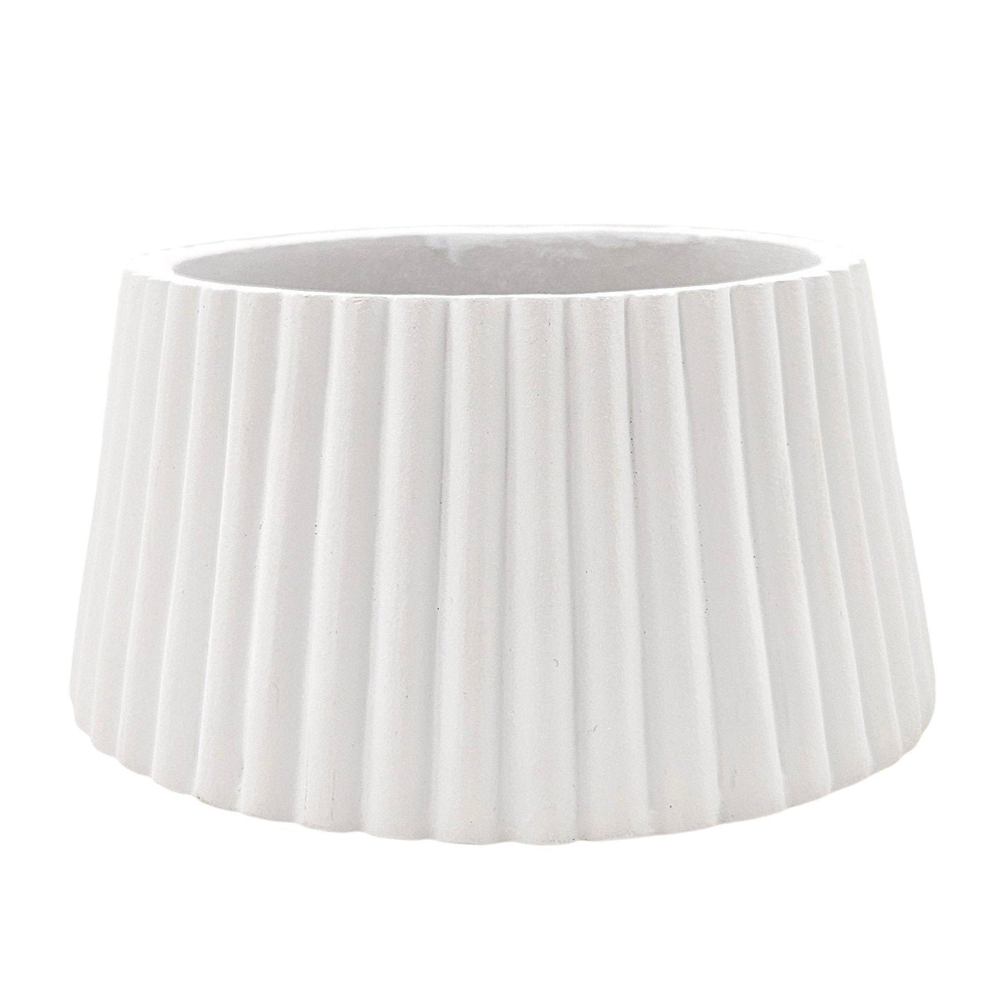 120mm Polyresin Sockel weiß geriffelt für DIY - Schneekugel - Schneekugelhaus