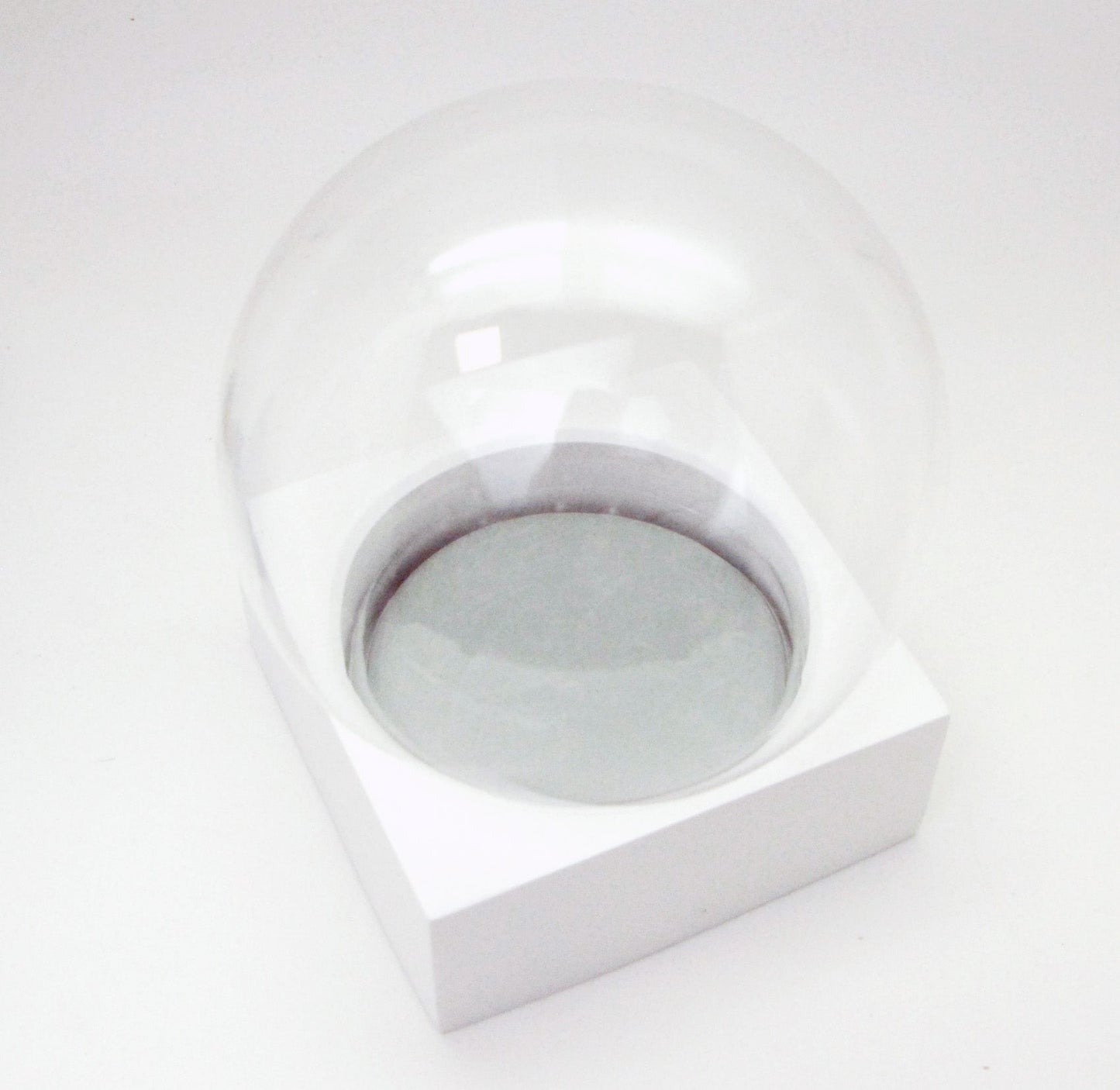 150mm Bastelset Polyresin Sockel weiß eckig mit DIY-Schneekugel - Schneekugelhaus