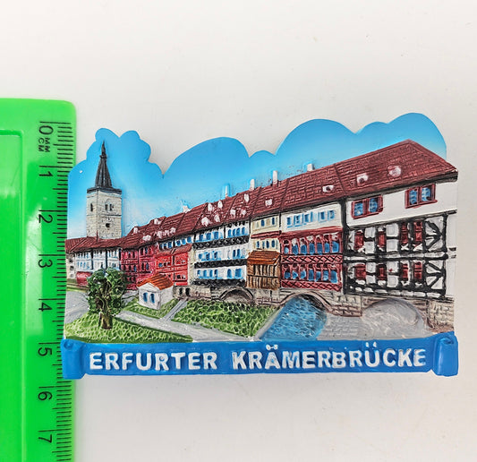Kühlschrankmagnet Souvenir Erfurt Krämerbrücke 90 x 60 mm