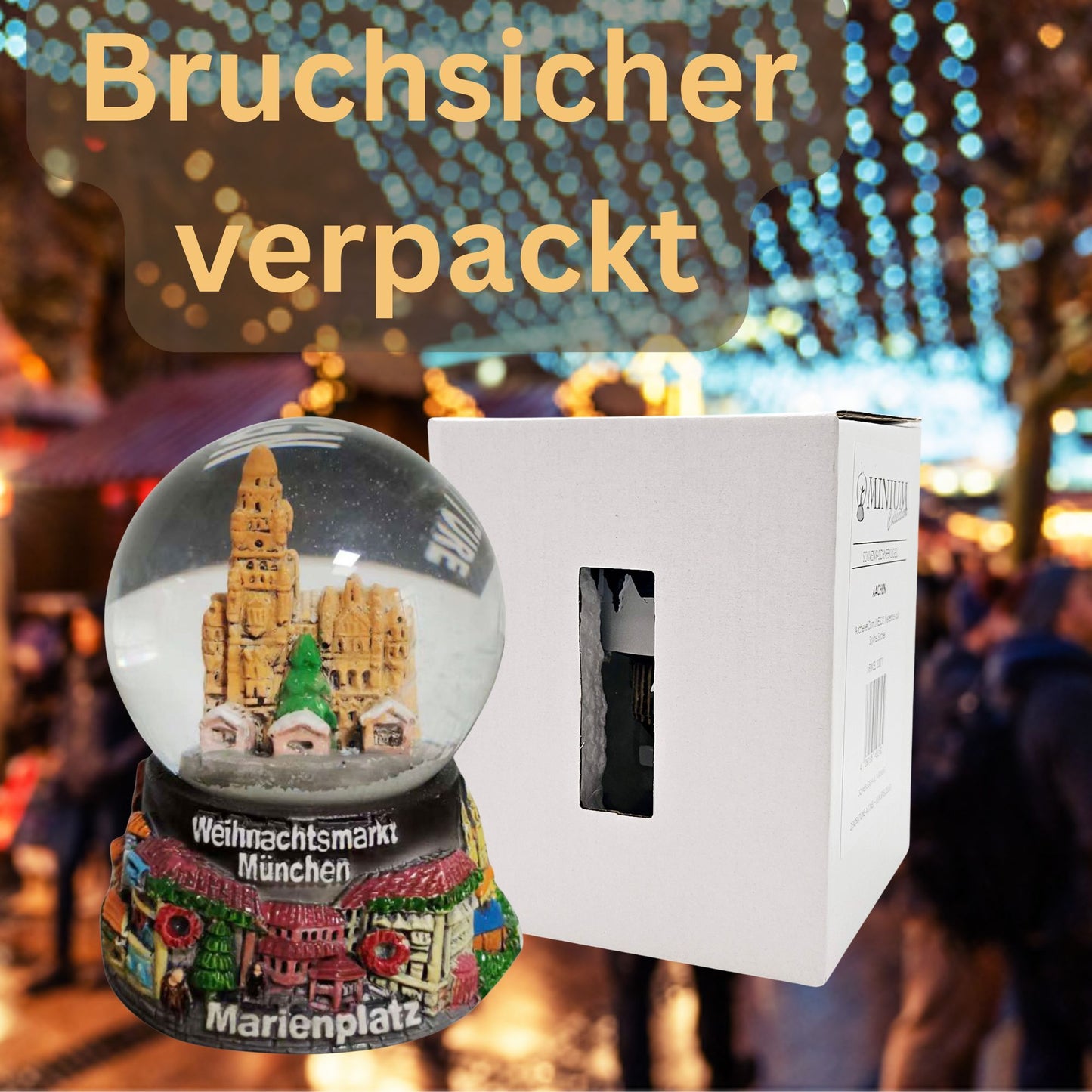 Souvenir Schneekugel Weihnachtsmarkt Dresden Rathaus B: 6,5 H: 8,5