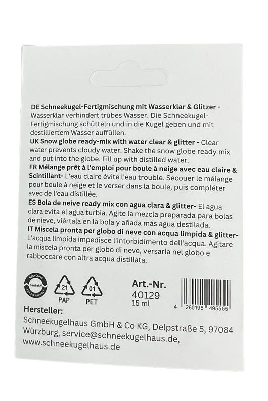 Schneekugel-Fertigmischung mit Wasserklar & Glitzer