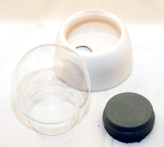 65mm-Do-it-Yourself Schneekugel mit Glas und Porzellan-Sockel Bastelset - Schneekugelhaus