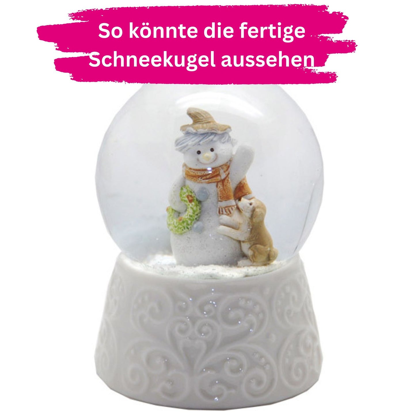 65mm-Do-it-Yourself Schneekugel mit Glas und Ornament-Sockel Bastelset