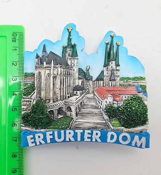Kühlschrankmagnet Souvenir Erfurt Dom 80 x 75 mm - Schneekugelhaus