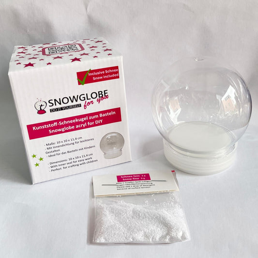 Kunststoff - Schneekugel rund Schraubverschluss 90 x 110 mm - incl. 1 x Schnee - Schneekugelhaus