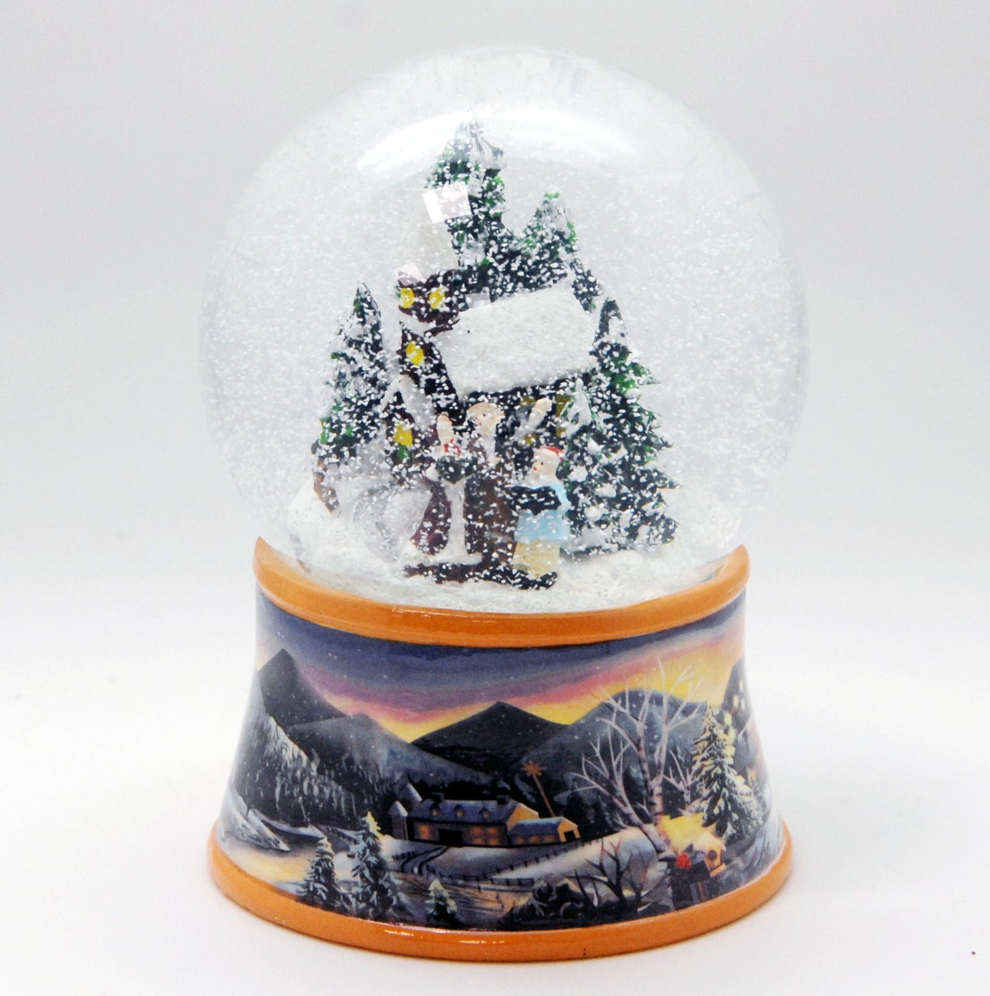 Schneekugel Romantischer Winterspaziergang mit Spieluhr 10 cm Durchmesser - Schneekugelhaus