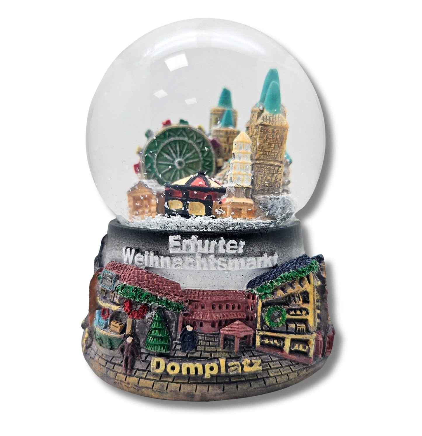 Souvenir Schneekugel Weihnachtsmarkt Erfurt B: 6,5 H: 8,5 - Schneekugelhaus