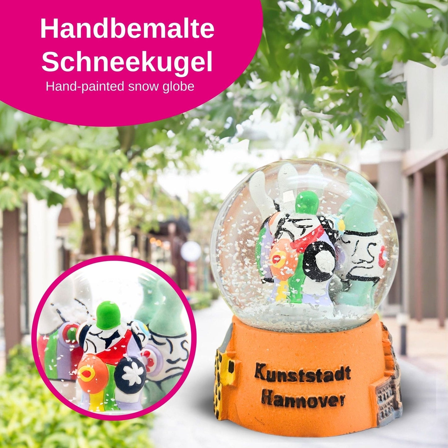 Souvenirschneekugel Hannover Nanas - Schneekugelhaus
