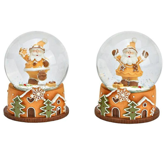 Süße Schneekugeln Zuckerbäcker auf Sockel Weihnachten 65 mm Durchmesser