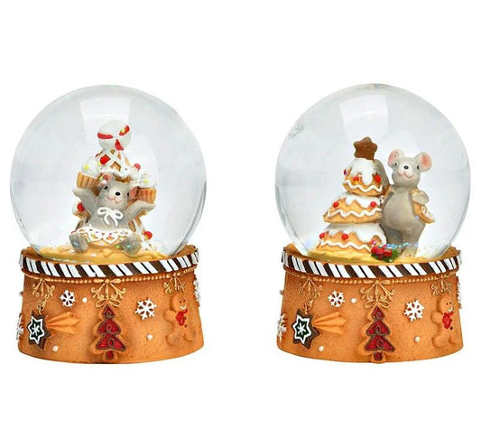 Süße Schneekugeln Weihnachtsmaus auf Sockel Weihnachtsbäckerei 65 mm Durchmesser