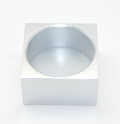 100mm Polyresin Sockel silber eckig für DIY-Schneekugel - Schneekugelhaus