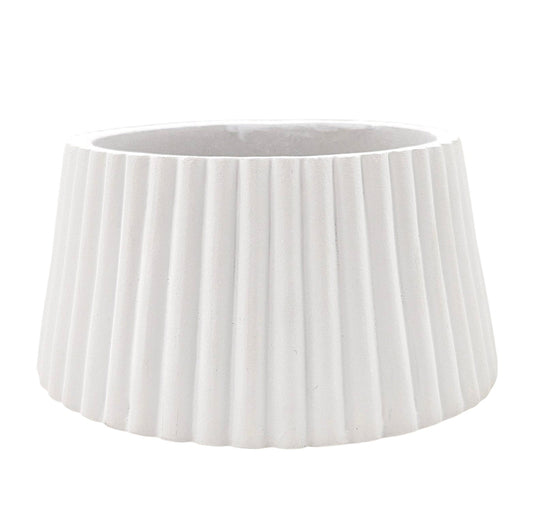 120mm Polyresin Sockel weiß geriffelt für DIY - Schneekugel - Schneekugelhaus