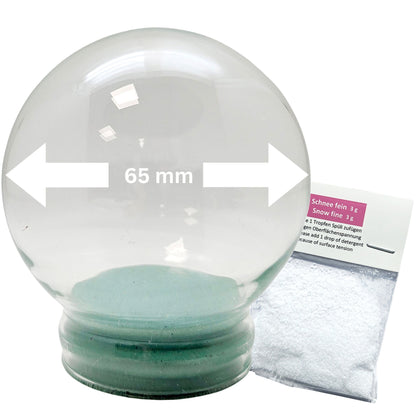 65mm Ersatzglas Bastelglas Schneekugel mit Gummiverschluss