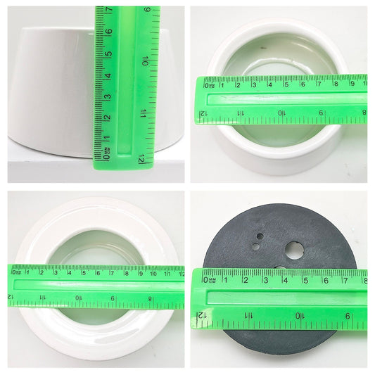 120mm DIY-Schneekugelset weiß - Set aus Bastelglas und Sockel weiß