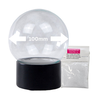 100mm Bastelset Polyresin Sockel schwarz rund mit DIY-Schneekugel