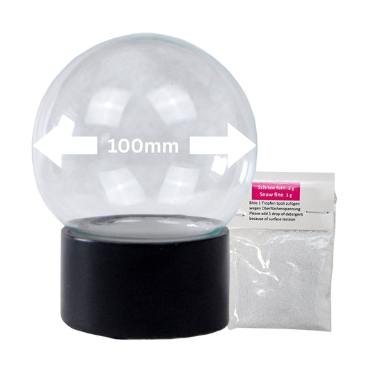 100mm Bastelset Polyresin Sockel schwarz rund mit DIY-Schneekugel
