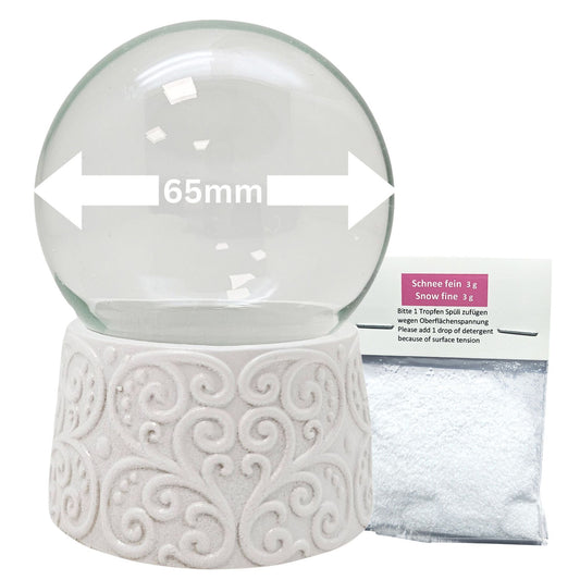 65mm-Do-it-Yourself Schneekugel mit Glas und Ornament-Sockel Bastelset