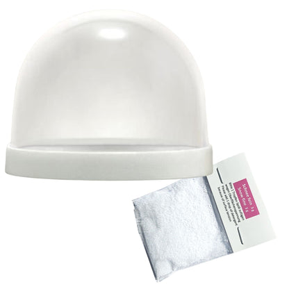 Kunststoff - Schneekugel oval weiß für FIMO 72 x 61 mm - incl. 1 x Schnee - Schneekugelhaus