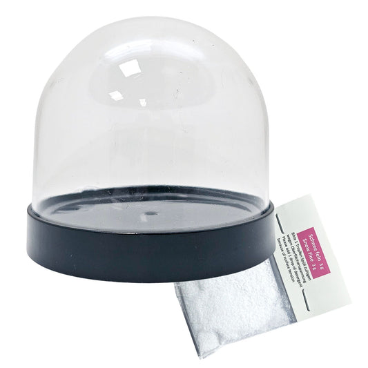 Kunststoff - Schneekugel rund schwarz für FIMO 86 x 75 mm - incl. 1 x Schnee - Schneekugelhaus