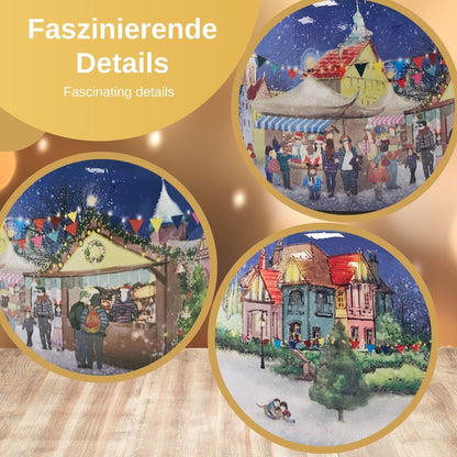 Mega Schneekugel Nostalgischer Weihnachtsmarkt mit Musikspieluhr Winter Wonderland - Schneekugelhaus