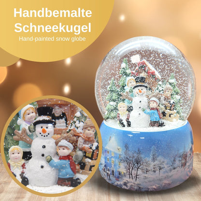 Mega Schneekugel Schneemann bauen mit Schneelandschaft - mit Musikspieluhr - Schneekugelhaus
