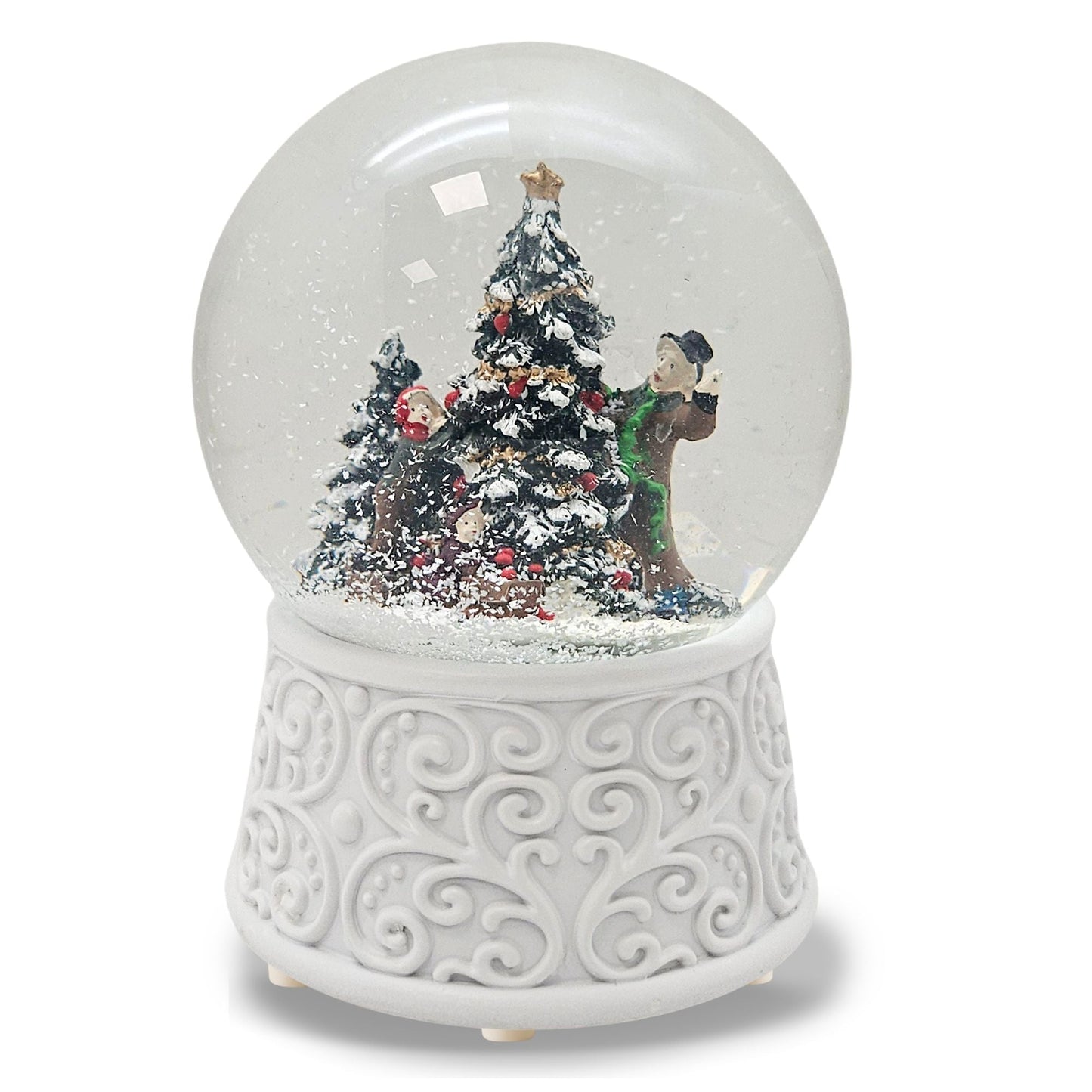 Nostalgische Schneekugel Christbaum schmücken Ornamente 100 mm Durchmesser mit Spieluhr - Schneekugelhaus