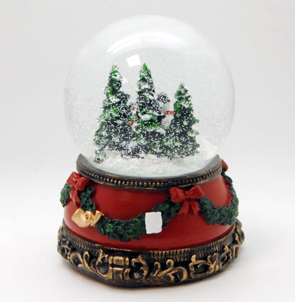 Nostalgische Schneekugel Schneemann steht auf Sockel Weihnachtsdekor rot mm Durchmesser mit Spieluhr - Schneekugelhaus
