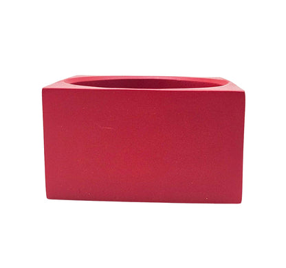 Polyresin Sockel rot eckig für 100mm DIY - Schneekugel - Schneekugelhaus