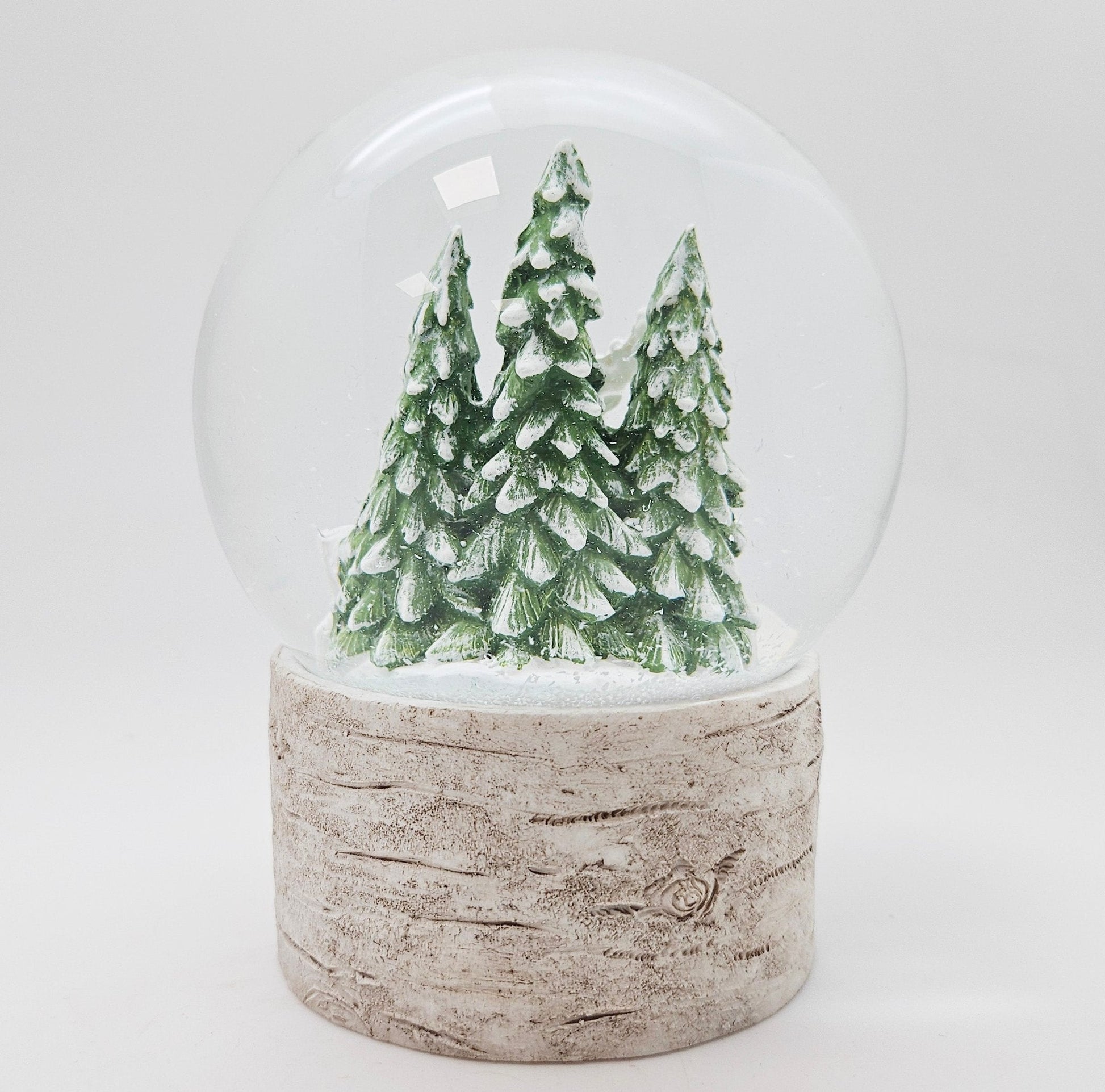 Schneekugel 2 Rehe auf Holzsockel "Country - Line" 10 cm Durchmesser - Schneekugelhaus