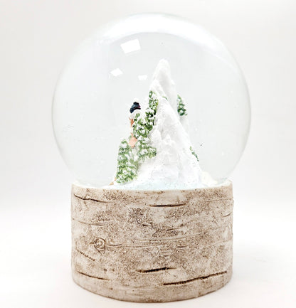 Schneekugel Bergdorf auf Holzsockel "Country - Line" 10 cm Durchmesser - Schneekugelhaus