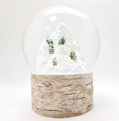 Schneekugel Bergdorf auf Holzsockel "Country - Line" 10 cm Durchmesser - Schneekugelhaus