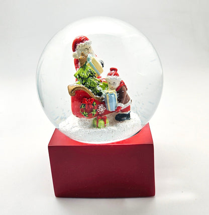 Schneekugel Christmas Shopping rot eck "PURE - Line" 10 cm Durchmesser - Schneekugelhaus