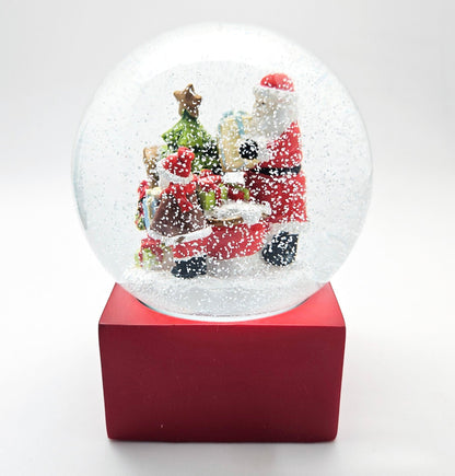 Schneekugel Christmas Shopping rot eck "PURE - Line" 10 cm Durchmesser - Schneekugelhaus