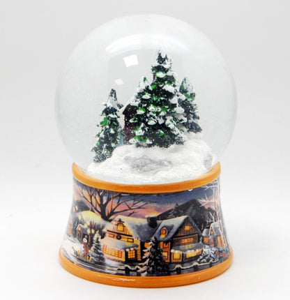Schneekugel Romantischer Winterspaziergang mit Spieluhr 10 cm Durchmesser - Schneekugelhaus