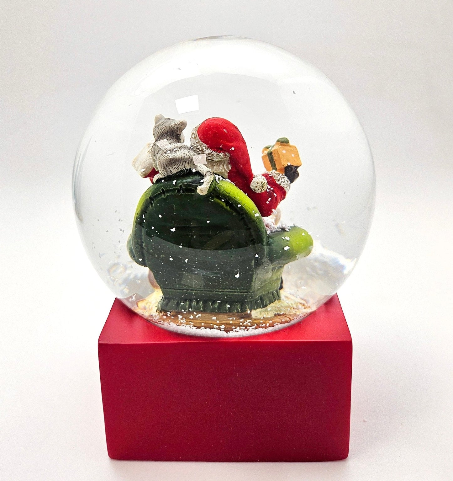 Schneekugel Santa Geschenkeliste rot eck "PURE - Line" 10 cm Durchmesser - Schneekugelhaus