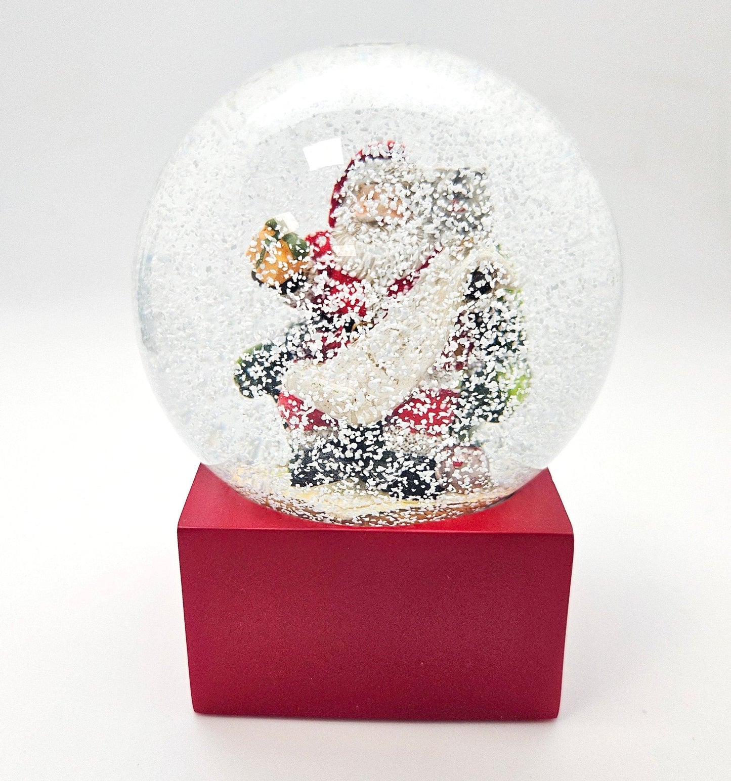 Schneekugel Santa Geschenkeliste rot eck "PURE - Line" 10 cm Durchmesser - Schneekugelhaus