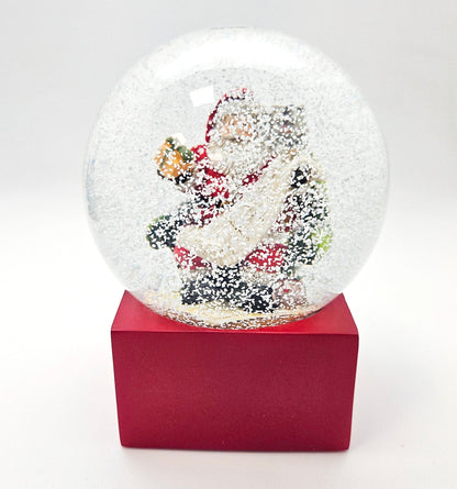 Schneekugel Santa Geschenkeliste rot eck "PURE - Line" 10 cm Durchmesser - Schneekugelhaus