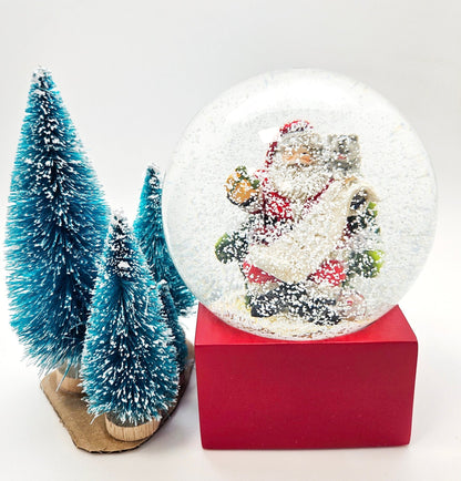 Schneekugel Santa Geschenkeliste rot eck "PURE - Line" 10 cm Durchmesser - Schneekugelhaus