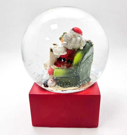 Schneekugel Santa Geschenkeliste rot eck "PURE - Line" 10 cm Durchmesser - Schneekugelhaus