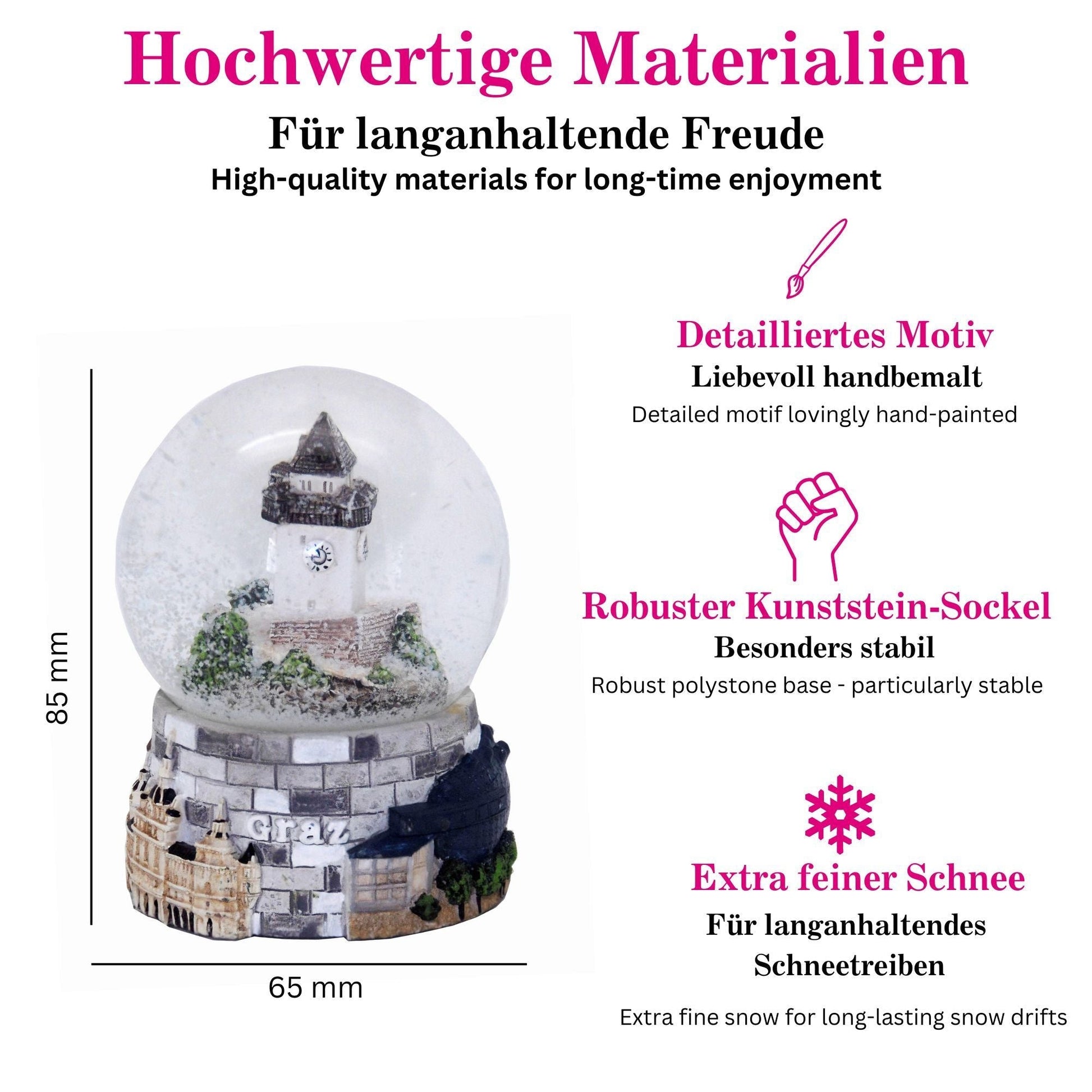 Souvenir Schneekugel Graz Österreich Uhrturm - Schneekugelhaus