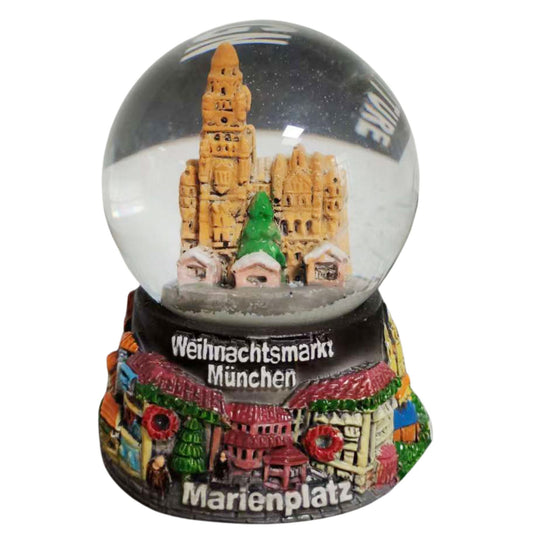 Souvenir Schneekugel Weihnachtsmarkt München Rathaus B: 4,5 H: 6,5 - Schneekugelhaus